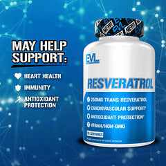 EVLution Nutrition, Resveratrol, 250 mg, 60 Veggie Capsules