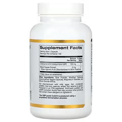 California Gold Nutrition, CoQ10, Ubiquinone USP with Bioperine® Black Pepper Extract, Enhanced Bioavailability, 100 mg, 150 Veggie Capsules