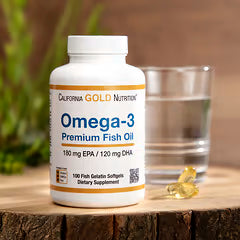 California Gold Nutrition, Omega-3 Premium Fish Oil, 100 Fish Gelatin Softgels (1,100 mg per Softgel)