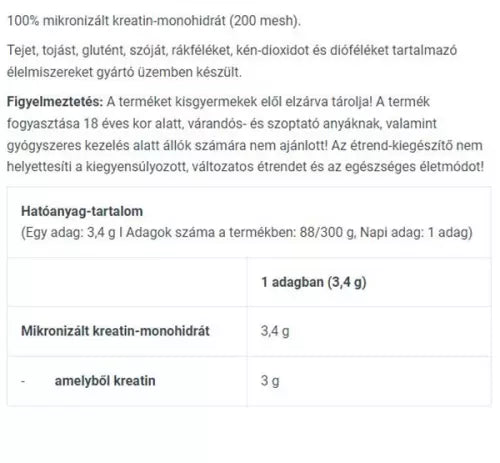 BioTechUSA 100% Micronized Creatine Monohydrate (300 g, Sin Sabor)