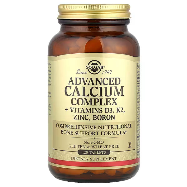 Solgar, Advanced Calcium Complex + Vitamins D3, K2, Zinc, Boron, 120 Tablets